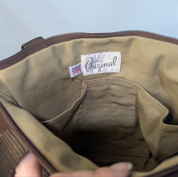 Vintage Woven Tapestry Tote Bag | Brown Earth Tones | Made in USA - Picture 6 of 11